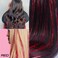 Hair Tinsel Clip Ins Multi-Colors (Red) 20.5 Inch 6pcs Sparkle &amp; Highlights for Hair Synthetic Hair Extensions for Party, Christmas, New Year, Halloween, Cosplay(Red)