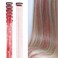 Hair Tinsel Clip Ins Multi-Colors (Red) 20.5 Inch 6pcs Sparkle &amp; Highlights for Hair Synthetic Hair Extensions for Party, Christmas, New Year, Halloween, Cosplay(Red)
