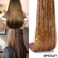 Clip in Hair Tinsel Extensions Brown Highlights for Hair 20.5 Inch 6 Pieces Each Pack Multi-Colors Amber Synthetic Hair Extensions for Party, Christmas, New Year, Halloween, Cosplay(Brown)