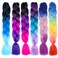 Braiding Hair Extensions for Women 6 Packs 100g/Pack 24Inch High Temperature Ombre Jumbo Synthetic Braiding Hair for Twist Crochet Braids (24 Inch, mix6pcs-Maranda)