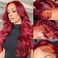 99J Burgundy Wine Red Color Body Wave 13x4 HD Lace Front Glueless Wigs Human Hair Pre Plucked Bleached Knots with Baby Hair Wigs Brazilian Human Hair Natural Hairline Wigs for Women(20Inch)