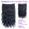 Halo Hair Extensions for Women Wavy Curly Hair Extensions Invisible Wire Adjustable Size Removable Secure Clip in Extensions (Black)