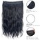 Halo Hair Extensions for Women Wavy Curly Hair Extensions Invisible Wire Adjustable Size Removable Secure Clip in Extensions (Black)