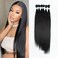 D&Eacute;BUT Long Straight Hair 6 Bundles 26 28 30 Inches High Temperature Fiber 300g for Full Head Synthetic Hair Weave 1B Color