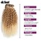 D&Eacute;BUT Jerry Curl Synthetic Hair 9 Bundles Ombre Blonde 16 18 20 Inches Tight Curly High Temperature Hair Weave 9Pcs 300g 16" 16" 18" 18" 20" 20" Gradient Blond Color