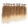 D&Eacute;BUT Jerry Curl Synthetic Hair 9 Bundles Ombre Blonde 16 18 20 Inches Tight Curly High Temperature Hair Weave 9Pcs 300g 16" 16" 18" 18" 20" 20" Gradient Blond Color