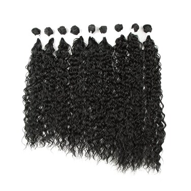 D&Eacute;BUT Water Wave 9 Bundles Synthetic Hair Weave High Temperature Fiber Bio Protein Hair 9pcs 22 24 26 Inch 320g for Full Head Natural Black