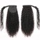 Ponytail Extension Human Hair Curly Ponytail Extension for Black Women with Wrap Around Magic Tape 8A Brazilian Virgin Human Hair Curly Clip in Drawstring Ponytail Hair Extensions 16 Inch