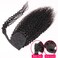 Ponytail Extension Human Hair Curly Ponytail Extension for Black Women with Wrap Around Magic Tape 8A Brazilian Virgin Human Hair Curly Clip in Drawstring Ponytail Hair Extensions 16 Inch