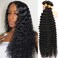 younsolo Human Hair Bundles Deep Wave 4 Bundles (24 26 28 30 inches) 12A Grade Brazilian Virgin 100% Unprocessed Human Hair Deep Wavy Bundles Natural Black Wet Hair Extensions