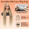 360&deg; HD Full Lace Braided Wigs Knotless Braided Wigs for Women Box Braid Wig with Baby Hair Braided Lace Front Wigs Human Hair Blended Braided Wigs Long Blonde 36