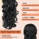 SEIKEA Ponytail Extension, 22" Long Wavy Curly Drawstring Ponytail Multi-layered Fluffy Thick Clip in Hair Extensions Ponytail Natural Soft Synthetic Hairpiece Black