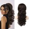 SEIKEA Ponytail Extension, 22" Long Wavy Curly Drawstring Ponytail Multi-layered Fluffy Thick Clip in Hair Extensions Ponytail Natural Soft Synthetic Hairpiece Black Brown
