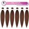 Brown Braiding Hair Pre Stretched Brown Easy Pre Stretched Braids Professional Synthetic Braiding Hair 6 Pcs/Lot 26 Inches Hot Water Setting for Box Braids Hair Extensions(#30)