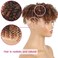 Afro Kinky Curly Hair Toppers for Women Ombre Brown Top Hair Pieces Clip on Synthetic Toupee With Bangs, Short Curly Hair Tooper Hair Extensions Wiglets Hairpieces for Thinning Hair Toppers(1B/30#)