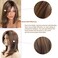 RENERSHOW Long Mixed Brown Highlight Synthetic Wigs for Women Layered Ombre Brown Wig with Dark Roots Straight Hair Wig