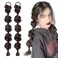Bubble Ponytail Wig Synthetic Braided Extensions with Hair Ties Hair Band Hairpieces for Women Girls DIY Daily Wear Hair Accessories (Brownish Black)