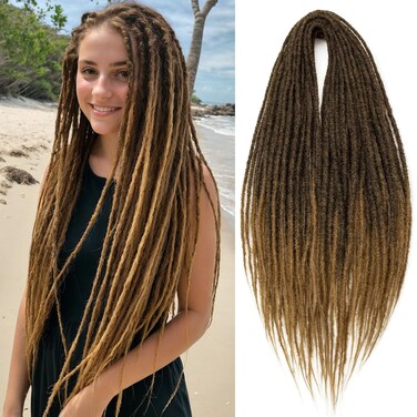 BYKSVIOC Dreadlocks Extensions Dreads Locs Crochet Hair for Women 20 Strands Handmade Soft locs crochet hair braids Synthetic thin 0.6cm Hippie Double Ended Dreadlocks 30 Inch (30,1b/27)