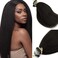 Caliee Micro Loop Human Hair Extensions KInky Straight 12inch Micro Link Hair Extensions Color 1B Real Remy Hair for Black Women Natural Black Hair Extensions 40g/Set