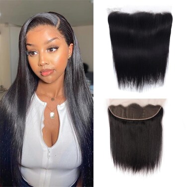 13&times;4 Lace Frontal Closure Straight Ear to Ear Light Brown Free Part with Hairline Brazilian Virgin Human Hair 14 inch