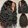 Loose Deep Wave V Part Wig Synthetic Hair Black Wavy Curly U Part Wigs for Black Women (Black, 18 Inch)