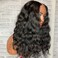 Loose Deep Wave V Part Wig Synthetic Hair Black Wavy Curly U Part Wigs for Black Women (Black, 18 Inch)