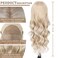 SAPPHIREWIGS 13&times;4 Body Wave Lace Front Wig for Women Highlight Ash Blonde with White Tips Pre Plucked Hairline Long Wavy Synthetic Wigs for Daily Party Use 26inch