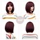 Onpep Bob Wig with Bangs Wine Red Short Straight Wigs for Women Burgundy Shoulder Length Heat Resistant Synthetic Wigs