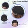 Kalyss 18" Side Part Locs Wigs Dreadlock Wigs for Black Women Lace Front Braided Wig with Baby Hair Curly Locs Wigs Japan-made Synthetic Braided Twist Wigs(Ombre Black to Brown)