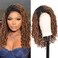 Kalyss 18" Side Part Locs Wigs Dreadlock Wigs for Black Women Lace Front Braided Wig with Baby Hair Curly Locs Wigs Japan-made Synthetic Braided Twist Wigs(Ombre Black to Brown)