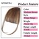 Clip in Bangs 100% Real Human Hair Extensions Clip on Wispy Bangs for Women Fringe with Temples Hairpieces Medium Brown Color