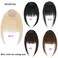 Clip in Bangs 100% Real Human Hair Extensions Clip on Wispy Bangs for Women Fringe with Temples Hairpieces Medium Brown Color