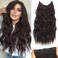 Brown Wavy Hair Extensions, 20 Inch, Clip-In, 110g, 4 Clips, 2 Replacement Wires