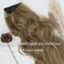 Long Wavy Hair Extensions Honey Blonde with Highlight Transparent Fish Line Synthetic Hairpiece with 4 Secure Clips Adjustable Invisible Wire Headband for Women Daily Use（20 Inch）