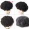 Afro Curly Toupee Male Hair Unit 100% Human Hair units for Black Men 8x10 inch PU Base 4MM Curly Mans Wigs1B Off Black Color Mans Hairpiece