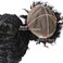 Male Afro Toupee Hair Braids12mm Wave 360 Curly Man Hair Unit 1B Off Black 100% Human Hair Afro Curly Hairpiece Men's Wig 8x10inch Men's Hair Systems Translucent French Lace