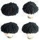 Afro Mens Toupee Male Hair Unit Hairpiece Mans Wigs 8MM KinkyHair Weaves for Men Skin Pu 100% Human Hair Kinky Curly 8x10inch Men&rsquo;s Unit 1# Jet Black