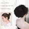 RUWISS Real Human Hair Bun Short Drawstring Ponytail Hair Pieces for Women, Natural Straight Updo Bun Comb Clip in Ponytail Extension for Women, Brown Mixed