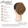 RUWISS Real Human Hair Bun Short Drawstring Ponytail Hair Pieces for Women, Natural Straight Updo Bun Comb Clip in Ponytail Extension for Women, Brown with Warm Blonde Highlights