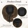 RUWISS Real Human Hair Bun Short Drawstring Ponytail Hair Pieces for Women, Natural Straight Updo Bun Comb Clip in Ponytail Extension for Women, Brown with Warm Blonde Highlights