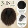 RUWISS Real Human Hair Ponytail Extension Comb Clip in Drawstring Ponytail Hairpieces for Daily Use, Short Natural Wave Ponytail for Women, 9inch Golden Chestnut Mixed Light Golden Blonde Pony Tails