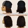 Chocolate Brown Glueless Wigs Human Hair Pre Plucked Pre Cut 180% Density Closure Wigs Human Hair Bob Wig Curly Human Hair Wig Wear and Go Glueless Wig for Women 8 Inches