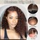 Chocolate Brown Glueless Wigs Human Hair Pre Plucked Pre Cut 180% Density Closure Wigs Human Hair Bob Wig Curly Human Hair Wig Wear and Go Glueless Wig for Women 8 Inches