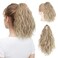 SARLA Short Ponytail Extension Claw Clip in 13 Inch Fluffy Synthetic Curly Wavy Pony Tail Hairpiece for Women Dirty Blonde
