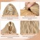 SARLA Short Ponytail Extension Claw Clip in 13 Inch Fluffy Synthetic Curly Wavy Pony Tail Hairpiece for Women Brunette/Ash Blonde