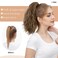 SARLA Claw Clip in Short Ponytail Extension 13 Inch Fluffy Synthetic Curly Wavy Pony Tail Hairpiece for Women Light Brown and Light Auburn Tips