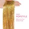 WENNALIFE Hair Tinsel for Girls, Gold Fairy Hair Tinsel Kit 1200 Strands 6PCS 48 Inch Heat Resistant Glitter Tinsel Hair Extensions Kit Christmas Angel Hair Feathers Tinsel for Hair Sparkle Strands