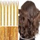 WENNALIFE Hair Tinsel for Girls, Gold Fairy Hair Tinsel Kit 1200 Strands 6PCS 48 Inch Heat Resistant Glitter Tinsel Hair Extensions Kit Christmas Angel Hair Feathers Tinsel for Hair Sparkle Strands