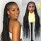 36Inch Boho Braided Wigs for Black Women Full Lace Cornrow Braided Wigs HD Full Lace Side Part Braided Wigs Bohemian Cornrow Box Braided Wig with Baby Hair Synthetic Heat Resistant Hand Braided Wigs
