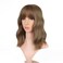VCKOVCKO Light Brown Curly Bob Wig With Air Bangs Natural Curly Wavy Short Bob Wigs Women's Shoulder Length Wigs Synthetic Cosplay for Girl Colorful Wigs(12",Light Brown)